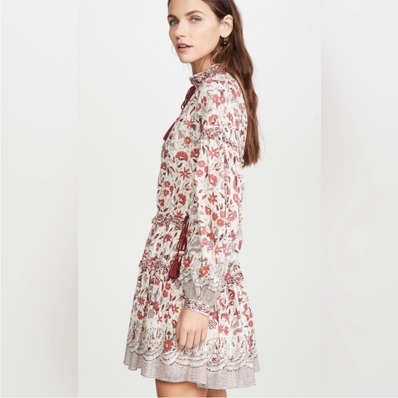 Ulla Johnson Marigold Floral Tassel Tiered Mini Dress - Picture 10 of 12